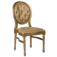 Flash bútorok HERCULES sorozat lb. Kapacitás King Louis szék csomózott háttal, arany vinil üléssel és arany kerettel