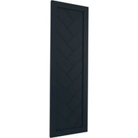 Ekena Millwork 15 W 51 H True Fit PVC Egyetlen panel Heringbone modern stílusú rögzített redőnyök, csillagtalan éjszakai